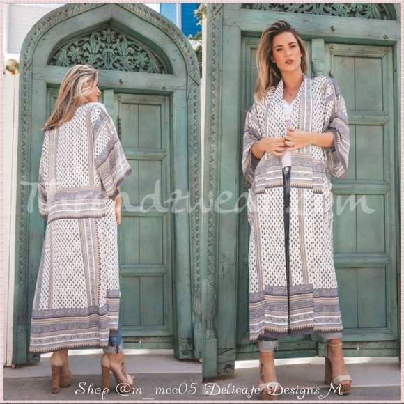 2xHP Mix Print Sheer Cozy Sweater Cardigan - Picture 3 of 13